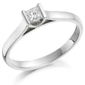 0.20ct Princess Cut Diamond Engagement Ring - Various Metals Available - EN62P20