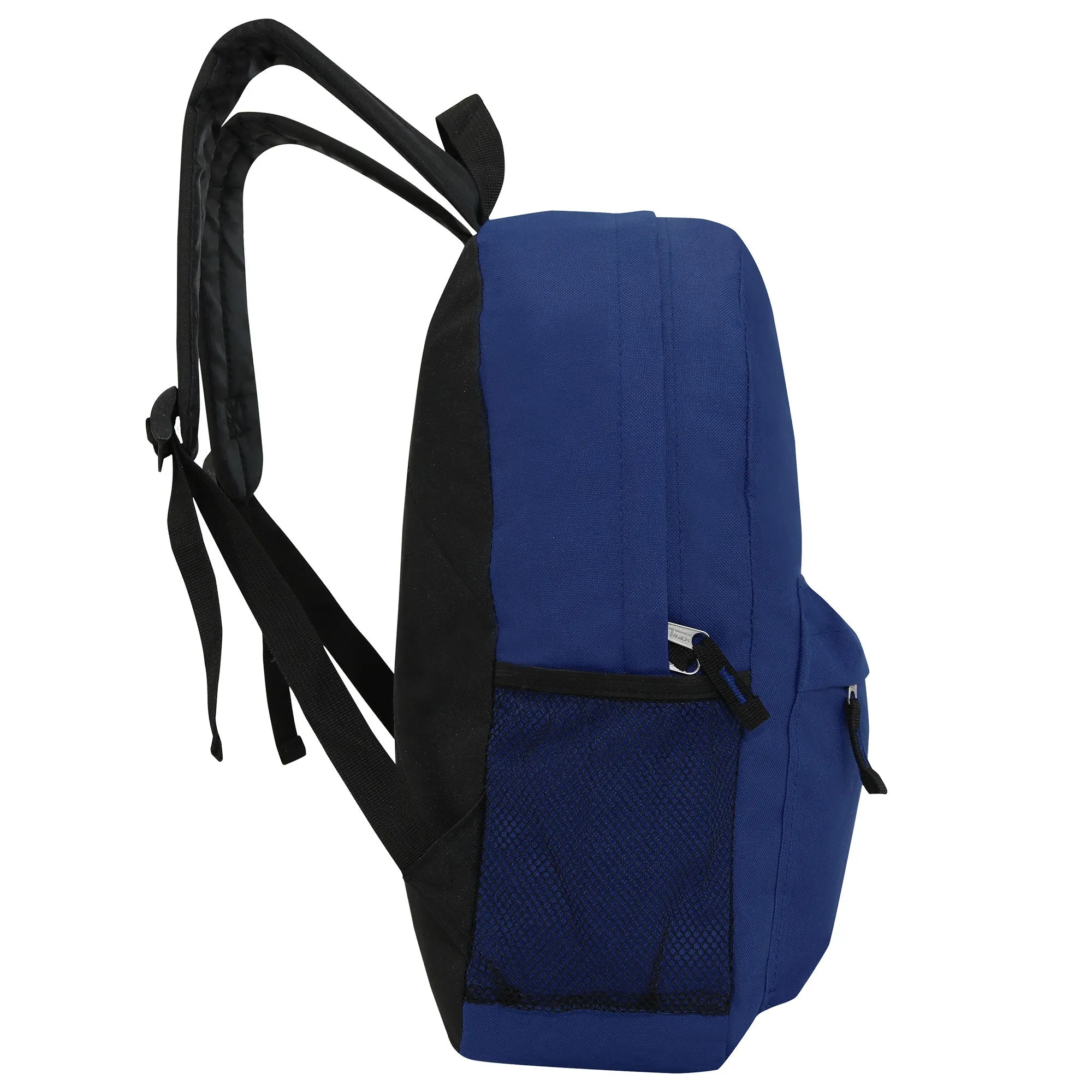 17" Kids Wholesale Backpacks In Navy Blue | Bulk Case of 24 Bookbags