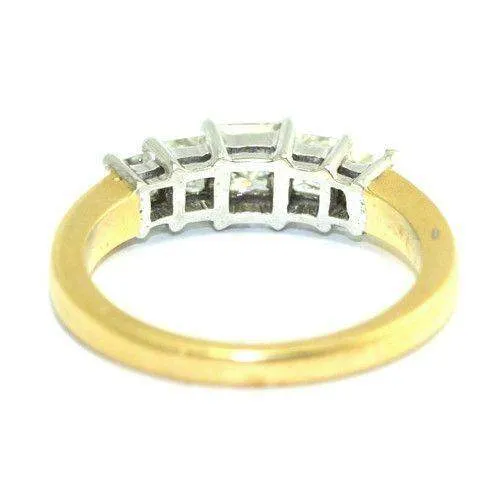 1ct Five Stone, 18ct Gold Princess Cut Diamond Engagement Ring - 10D00041