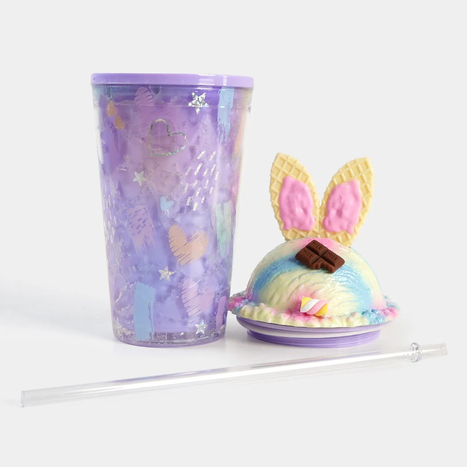 Acrylic Water Mug With Straw