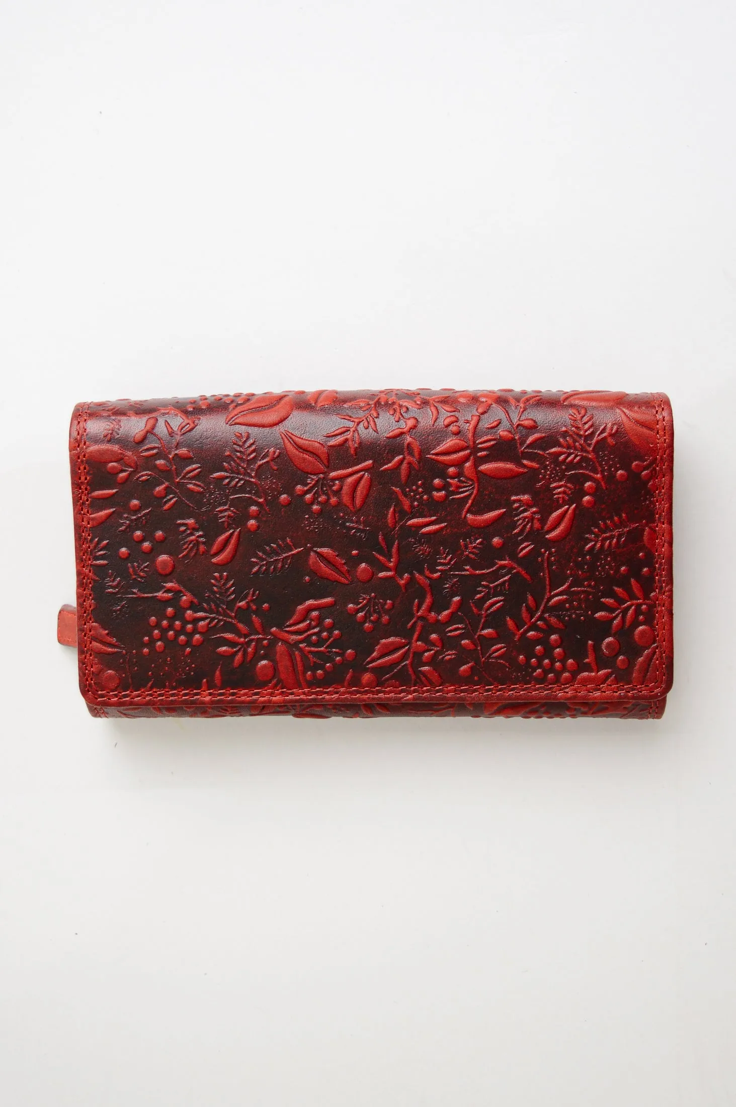 Adrian Klis 100 Flower Wallet, Red, Leather