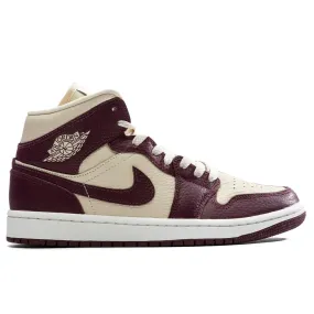 Air Jordan 1 Mid Women's - Beach/Cherry Wood Red/Sail