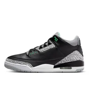 AIR JORDAN 3 RETRO "GREEN GLOW" - BLACK/GREEN GLOW-WOLF GREY-WHITE