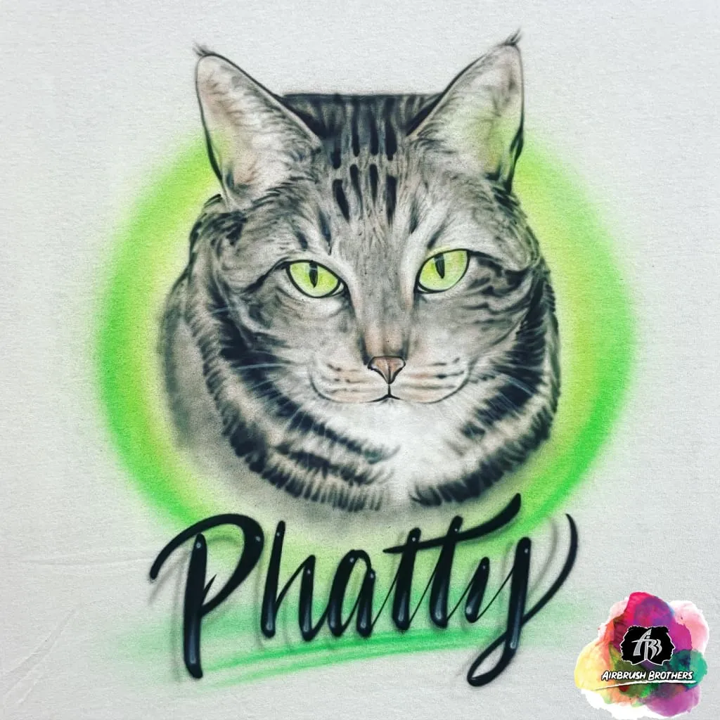 Airbrush Green Pet Portrait Shirt Design