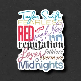 Album Titles Sticker