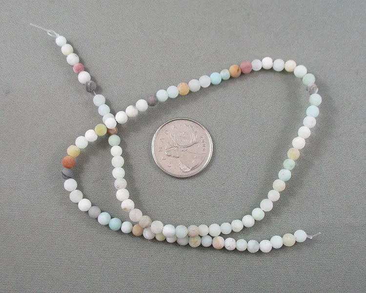 Amazonite Bead Strand Frosted Round Various Sizes