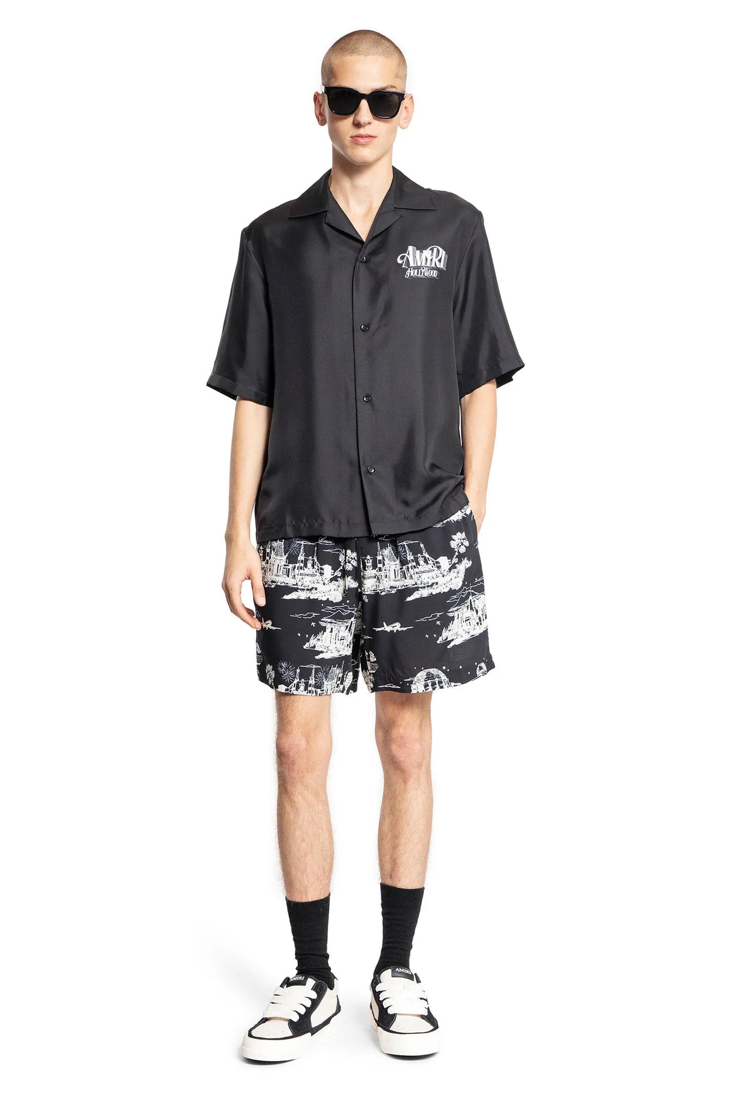 AMIRI MAN BLACK SHORTS & SKIRTS