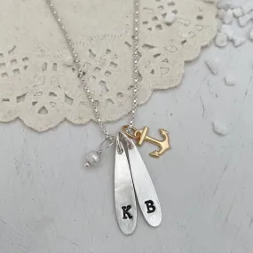 Anchor Initial Necklace