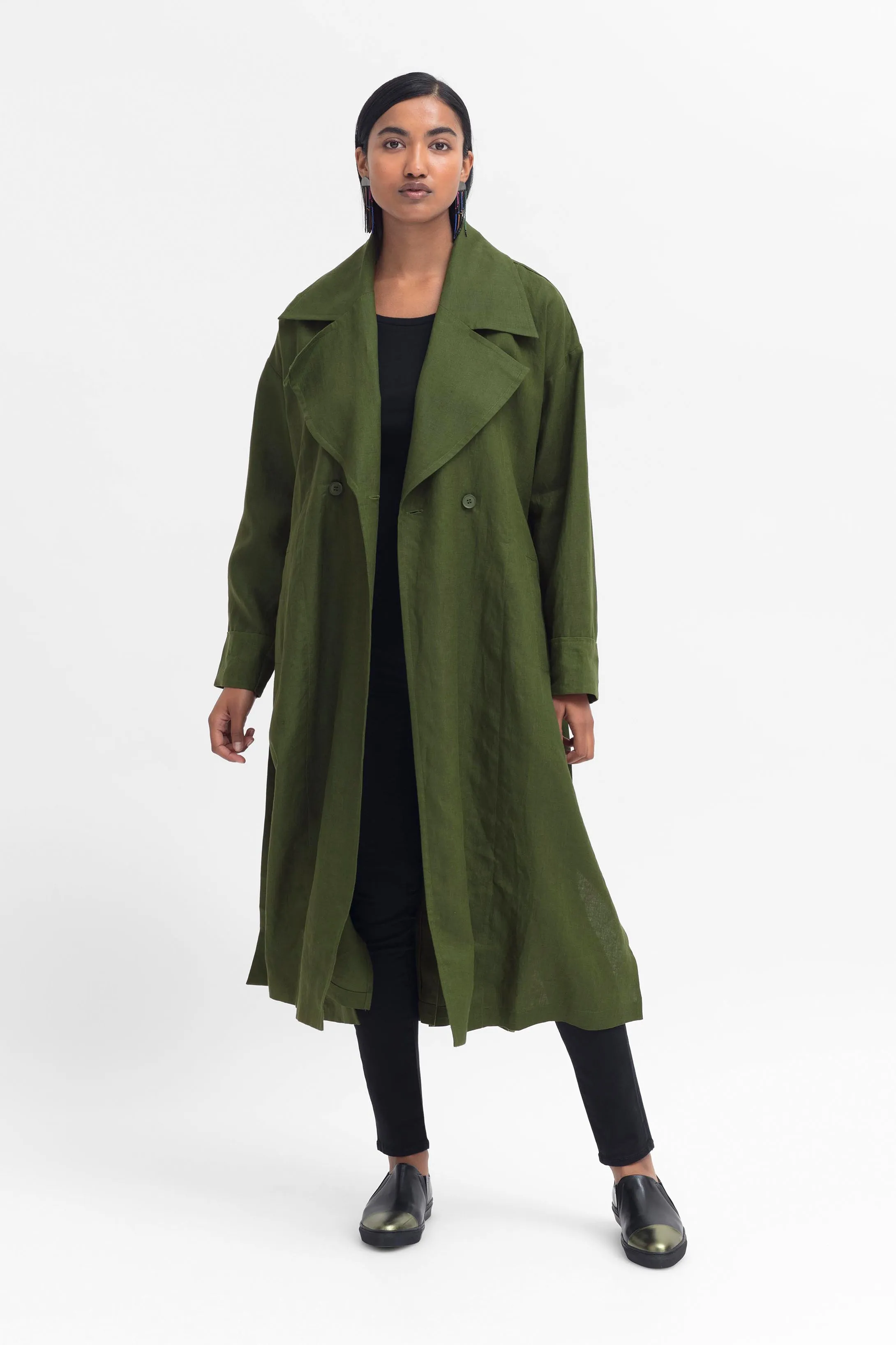 Anneli Linen Trench Coat