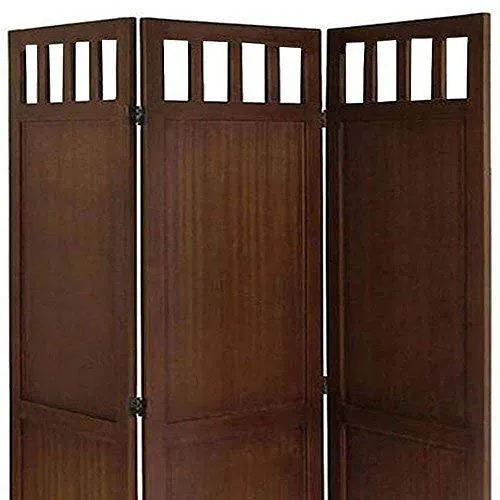 Artesia Handcrafted 3 Panel Premium Quality Wooden Room Partition/Wooden Room Divider/Wooden Screen (L-54 in x W- 0.75 in x H-72 in)