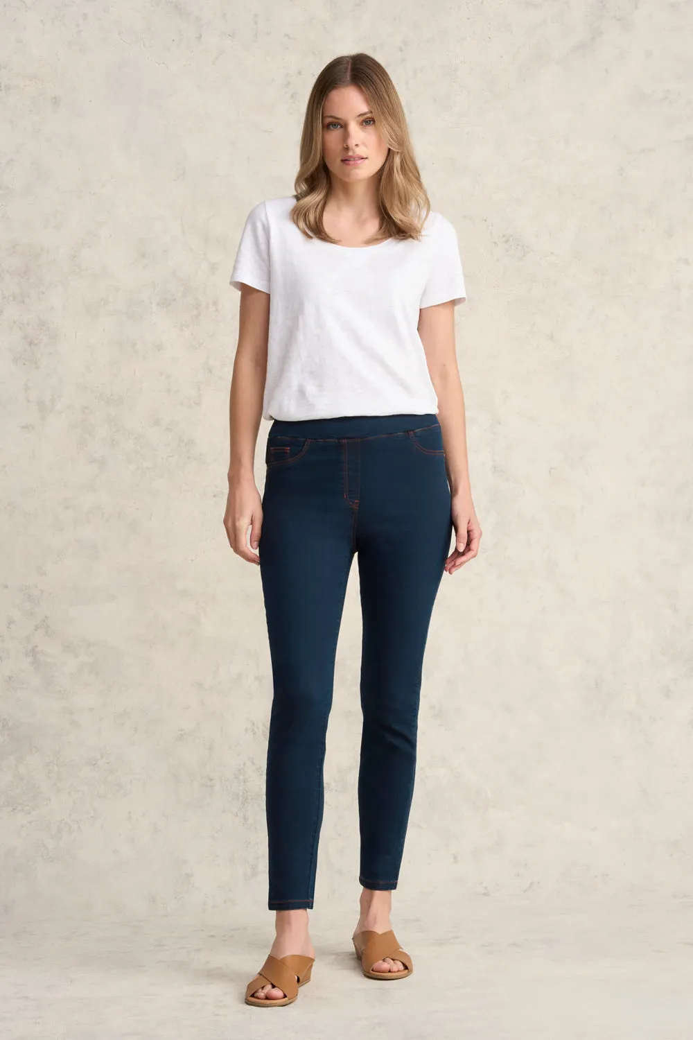 Bengajean Good Earth Cotton 7/8 Skinny Leg - Blue Denim