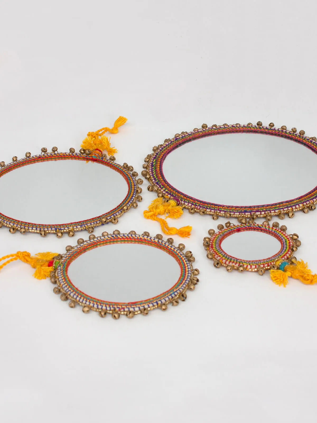 Boho Beaded Mirrors, Brass