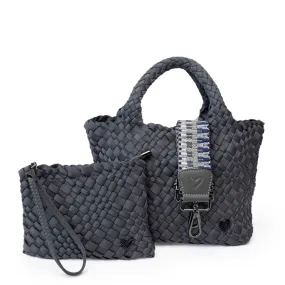 Brandon Small Woven Tote - Charcoal