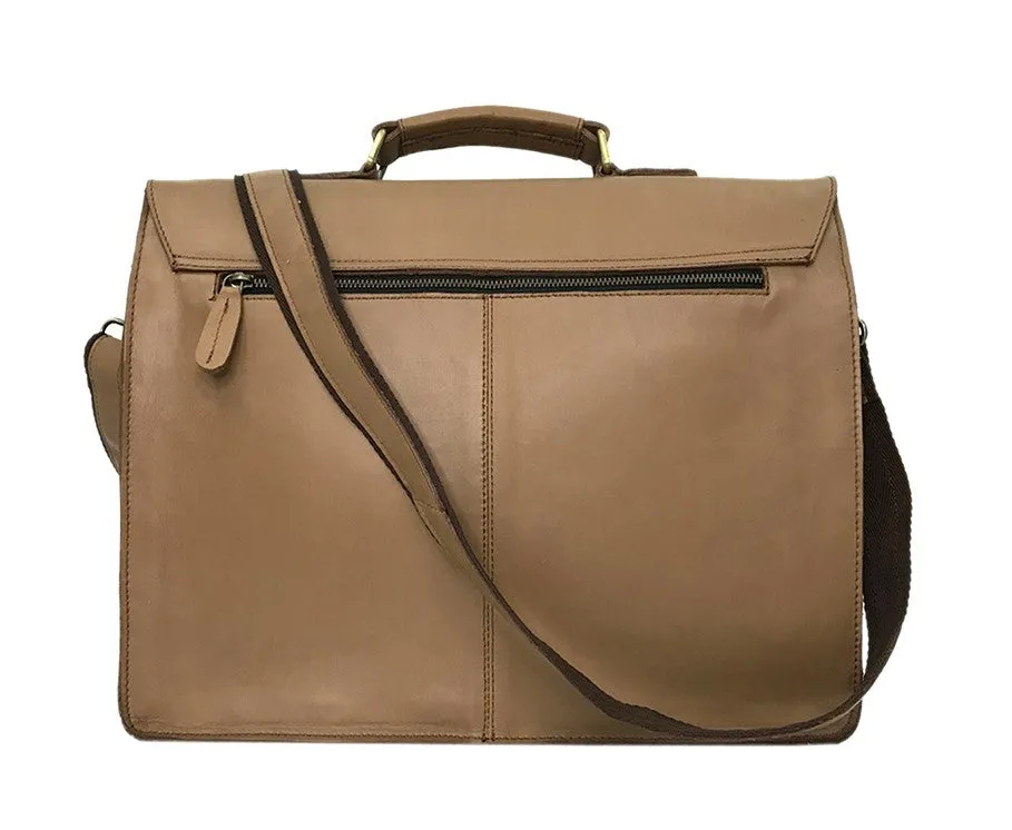 Brazilian Cowhide Executive Taupe Messenger Bag