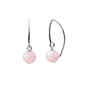 Earring | V Wire - Small  | Rose Quartz