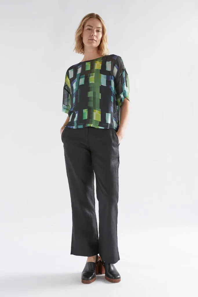 Elk The Label - Indi Sheer Top - Green Shutter Grid