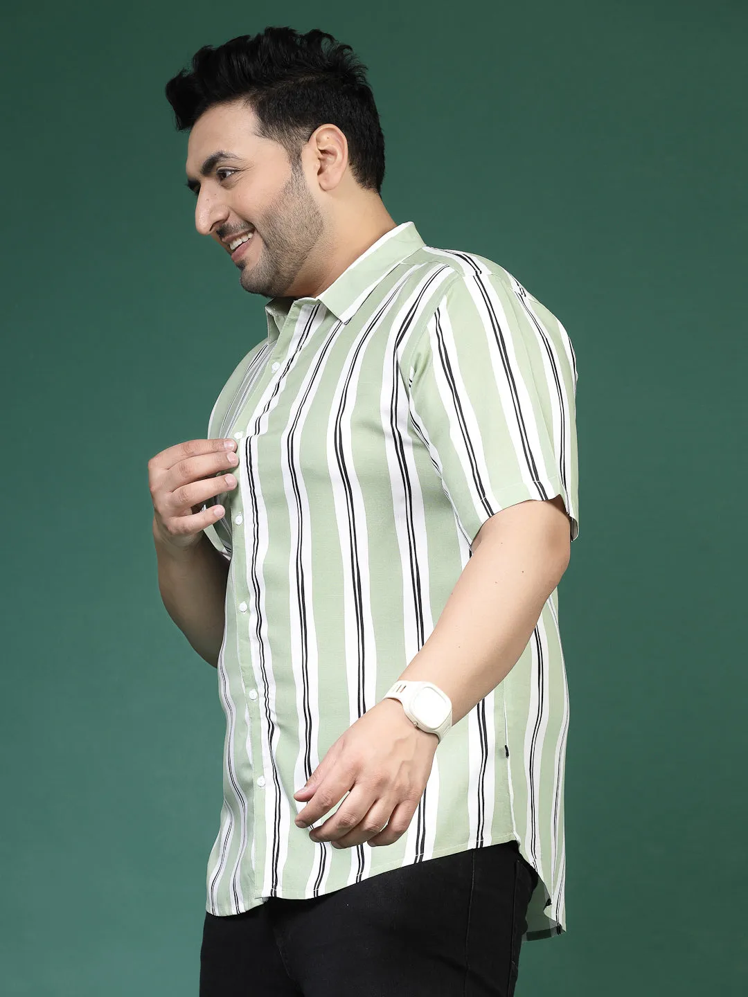 Emerald Lines Button-Up Shirt