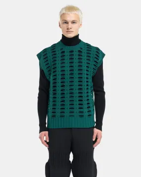 Façade Vents Vest in Dark Green