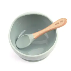 Glitter & Spice Silicone Bowl   Spoon Set - Sage