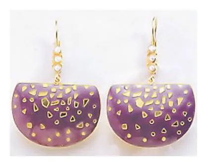 Gold Confetti Screw Back Earrings