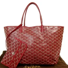 Goyard Saint Louis Pm Red Coated Canvas Tote