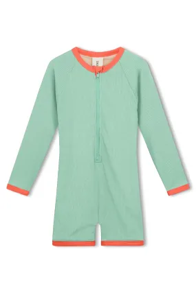 Mini Rib Surf Suit - Turquoise