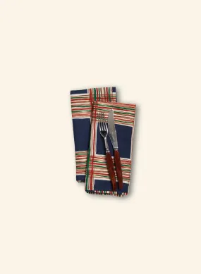 Napkin Set - Navy Checks