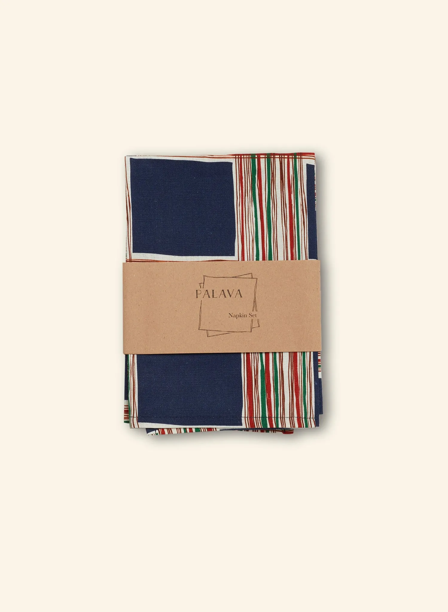 Napkin Set - Navy Checks