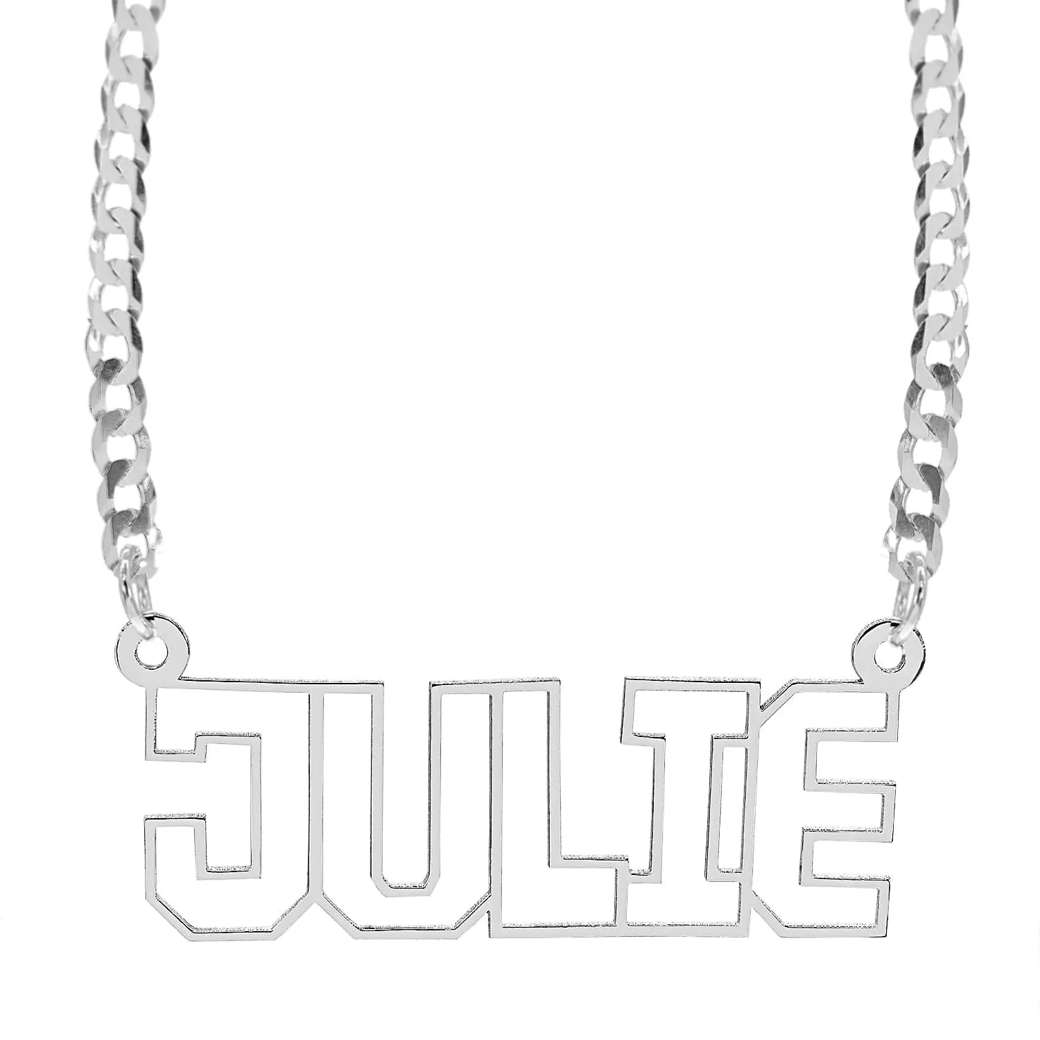 Outlined Single Name Necklace