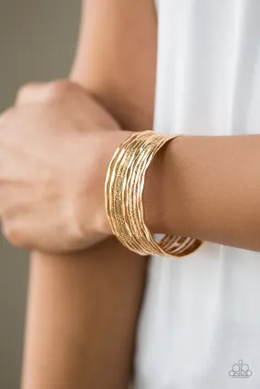 Paparazzi Bracelet ~ Sleek Shimmer - Gold Cuff Bracelet