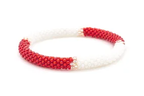 Red and White Harmony Bracelet - Extended 8"