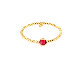 Stirata Rubellite 18kt Gold Stretch Bracelet