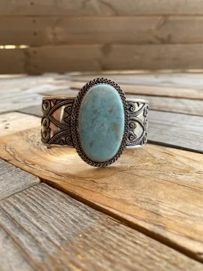 Turquoise and Silver Cuff Bracelet