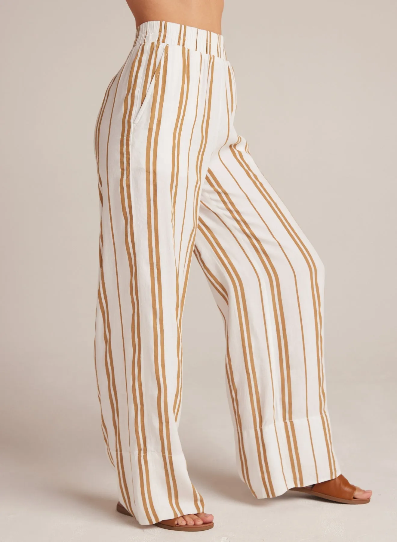 Wide Leg Pant - Redwood Stripe