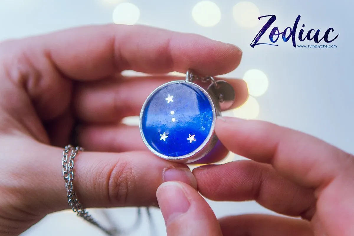 Zodiac jewelry, Cancer constellation necklace